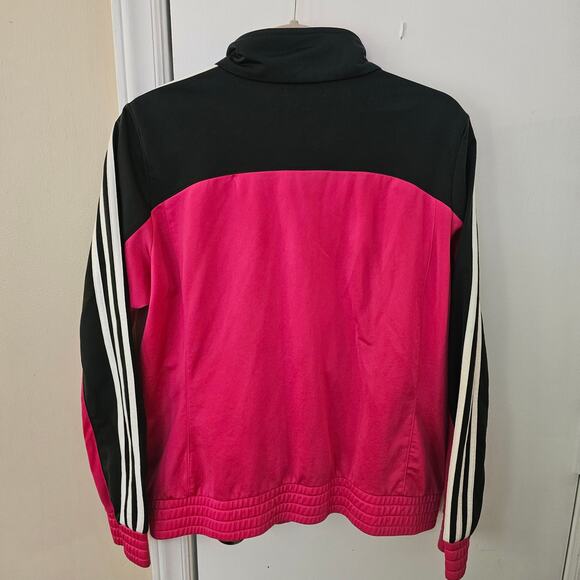Adidas Full Zip Track Jacket Sz M Sporty Athletic Hot Pink Y2K Skater Blok - Picture 3 of 5